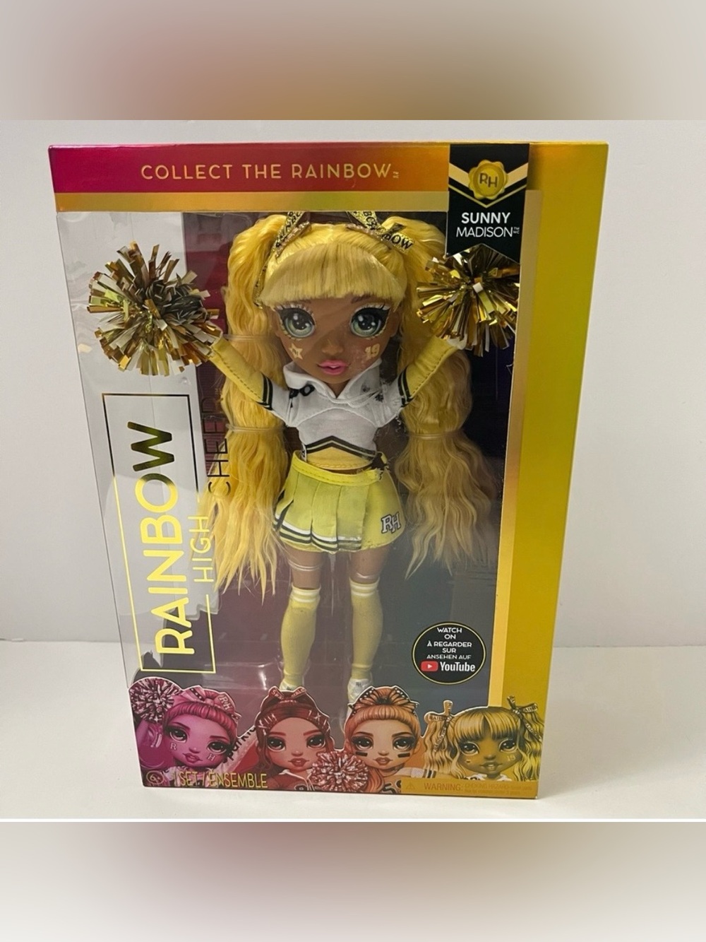 RAINBOW HIGH Sunny Madison Cheer Doll MGA NRFB toy cheerleader NWT